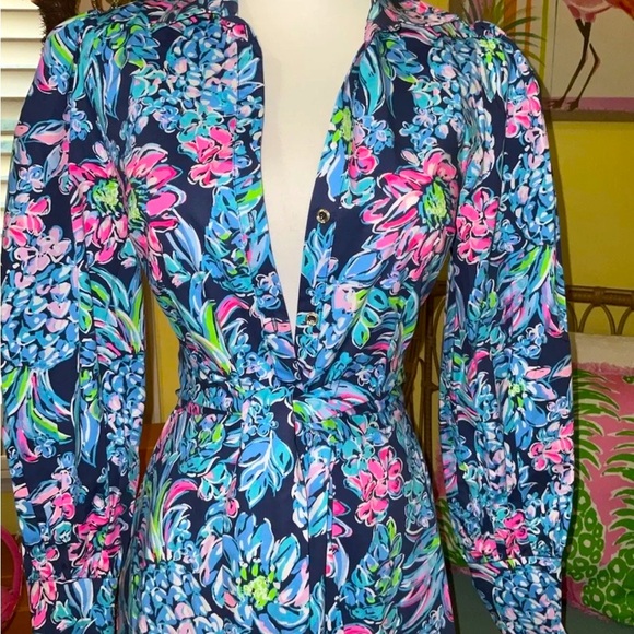 Lilly Pulitzer NWT Mira Stretch Shirtdress Pineapple Paradise $228 Size 00 - Picture 4 of 16